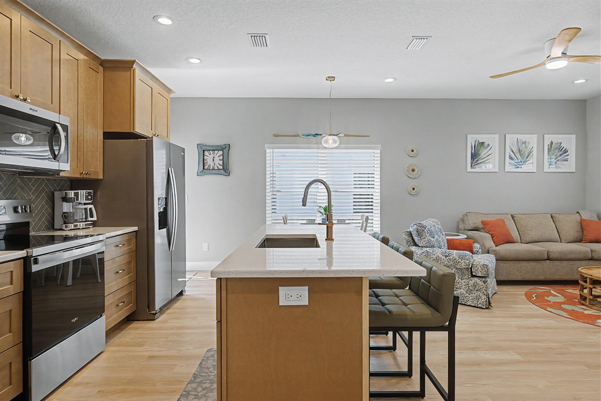 spacious kitchen area