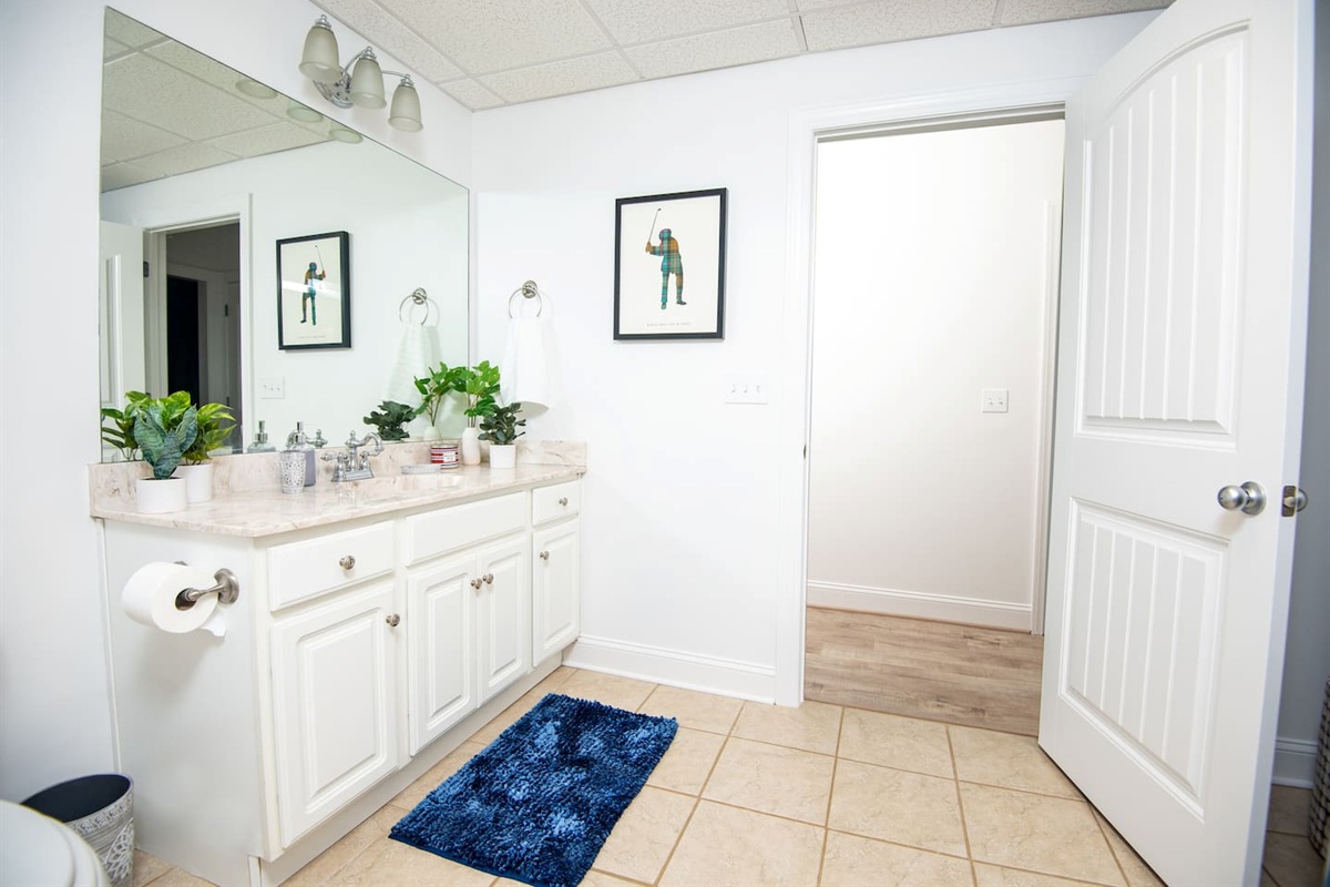 Downstairs bathroom - extra large with a walk-in shower with seating