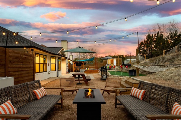 Your outdoor hangout with a fire pit for s'mores, lounge seating for everyone, and sunsets that make you forget to check your phone.