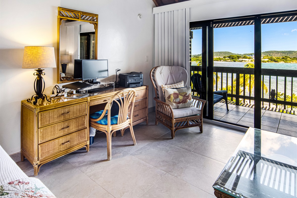Dedicated workspace in the primary bedroom&mdash;ideal for remote work or planning your island adventures.