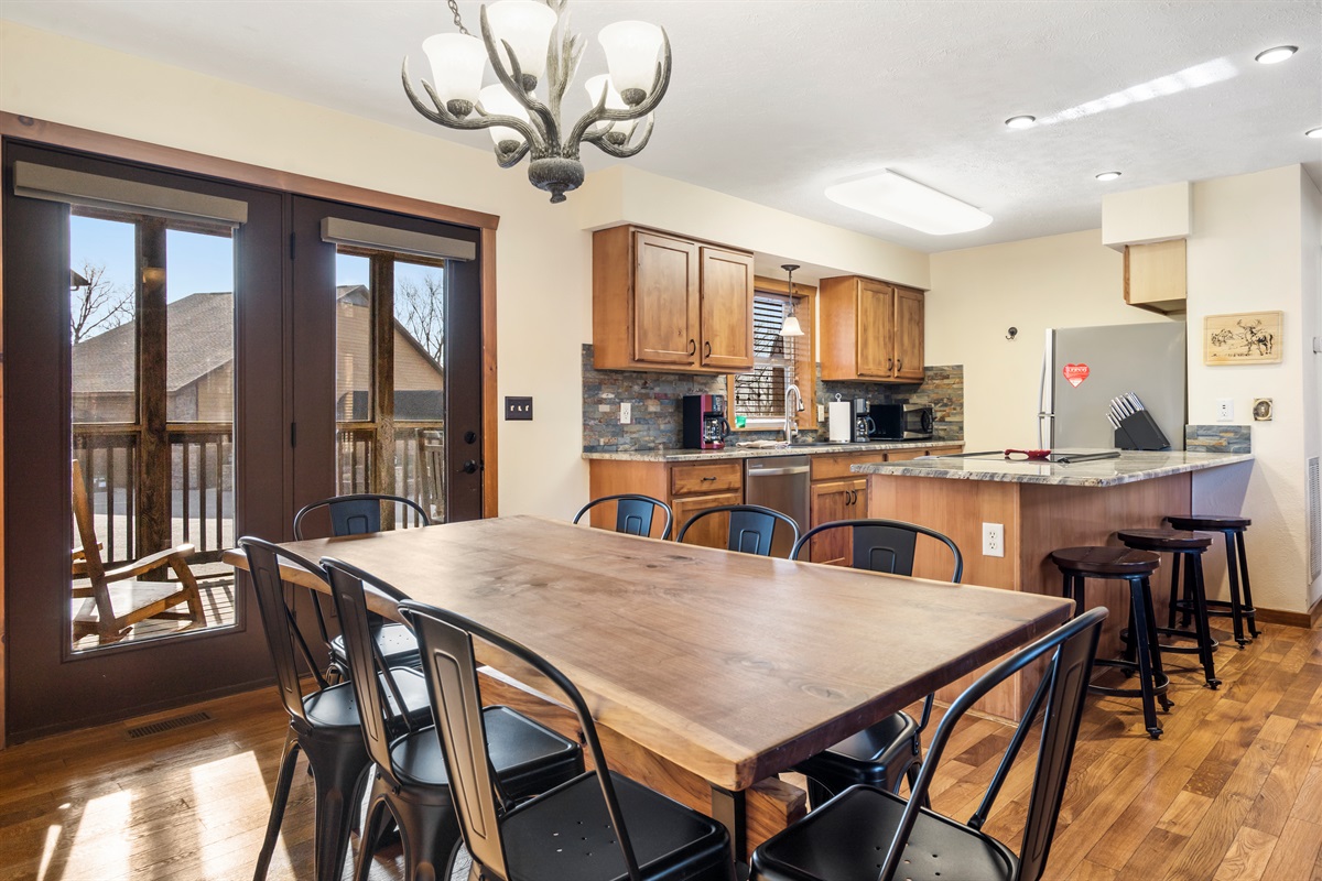 Handcrafted dining table seats 8  