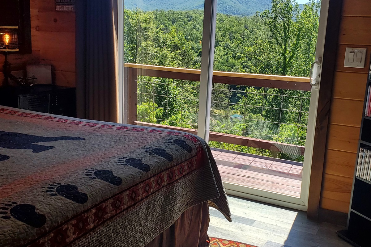 Master bedroom with a view
