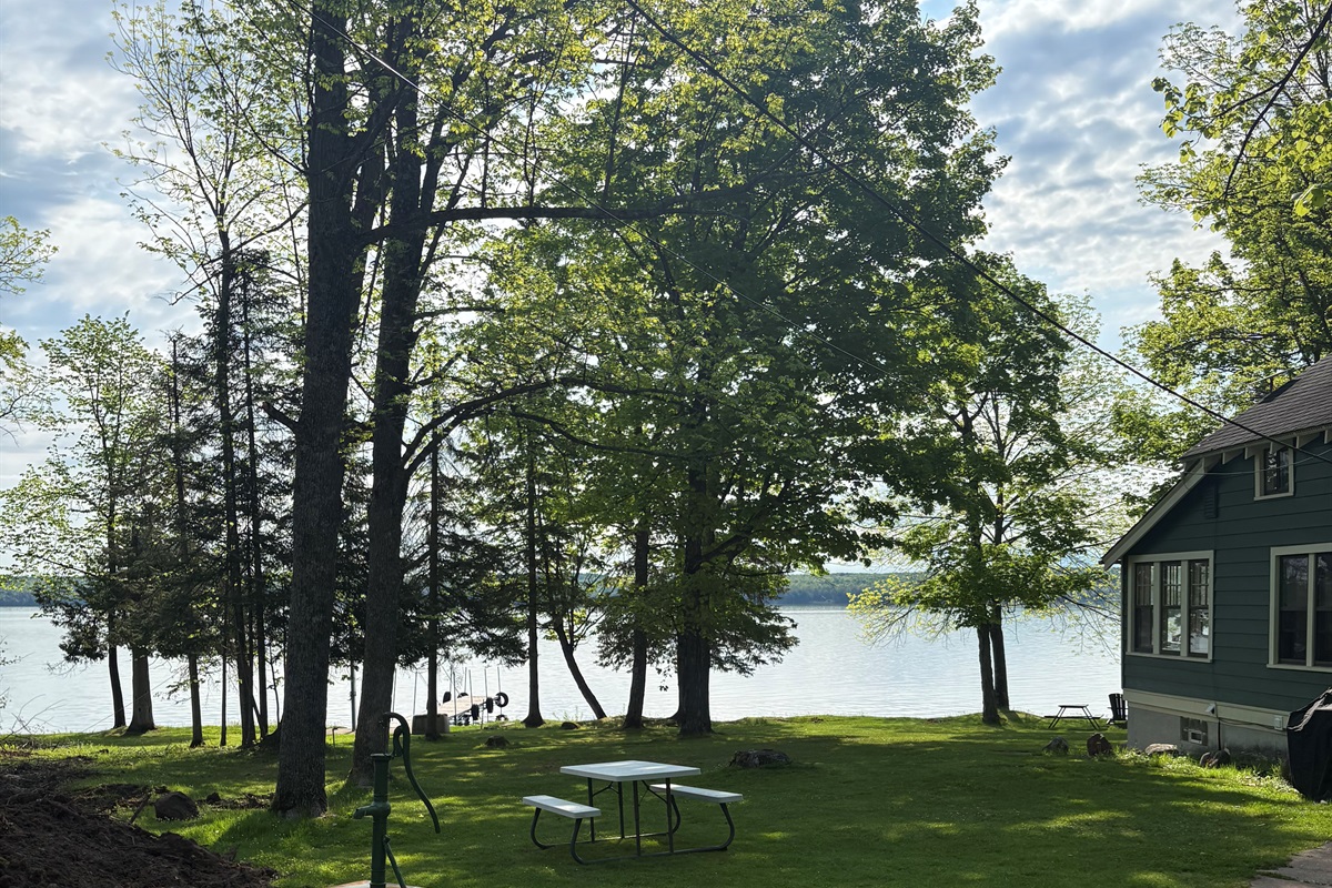 Side view towards lake