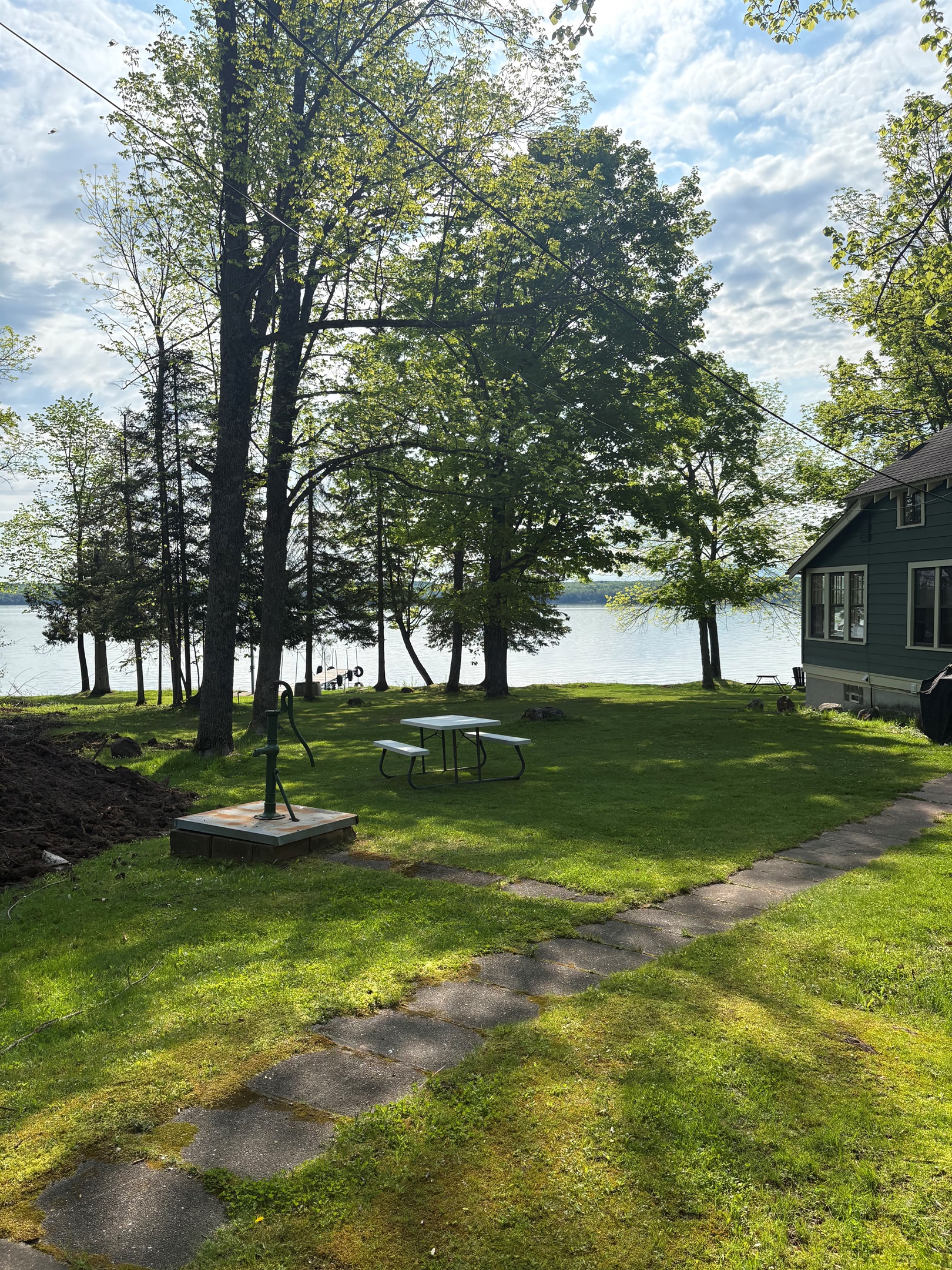 Side view towards lake