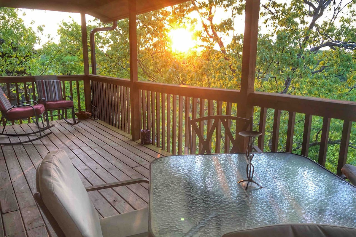 Enjoy the sunset from our private deck