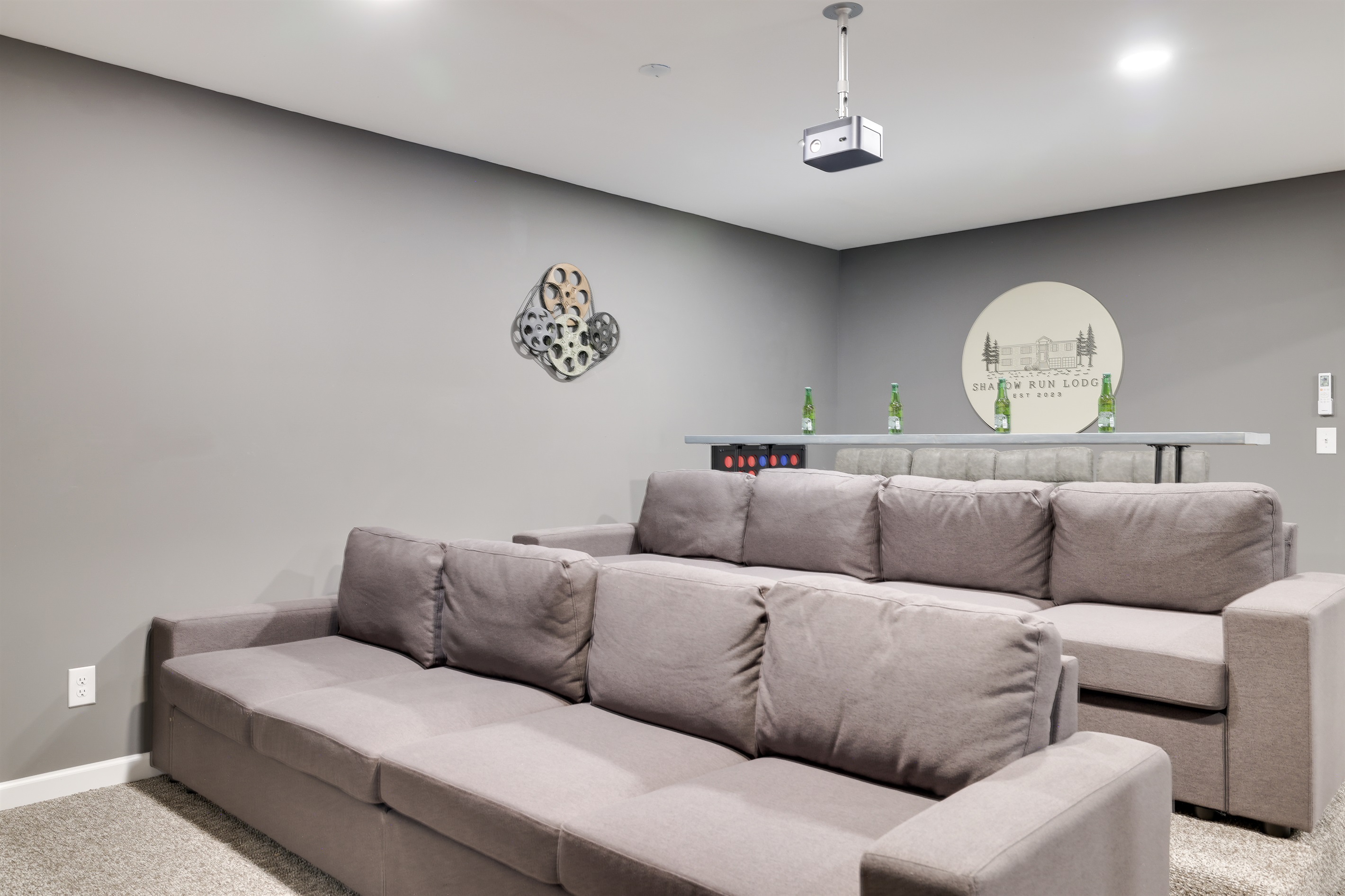 Two rows of theatre seating. No tickets are required.