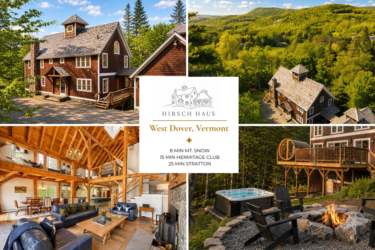 Hirsch Haus is a post-and-beam mountain home set on 6 private wooded acres in West Dover, Vermont. Enjoy skiing at Mount Snow, hiking, biking, and quiet forest moments; designed for gathering, relaxing, and year-round adventure.