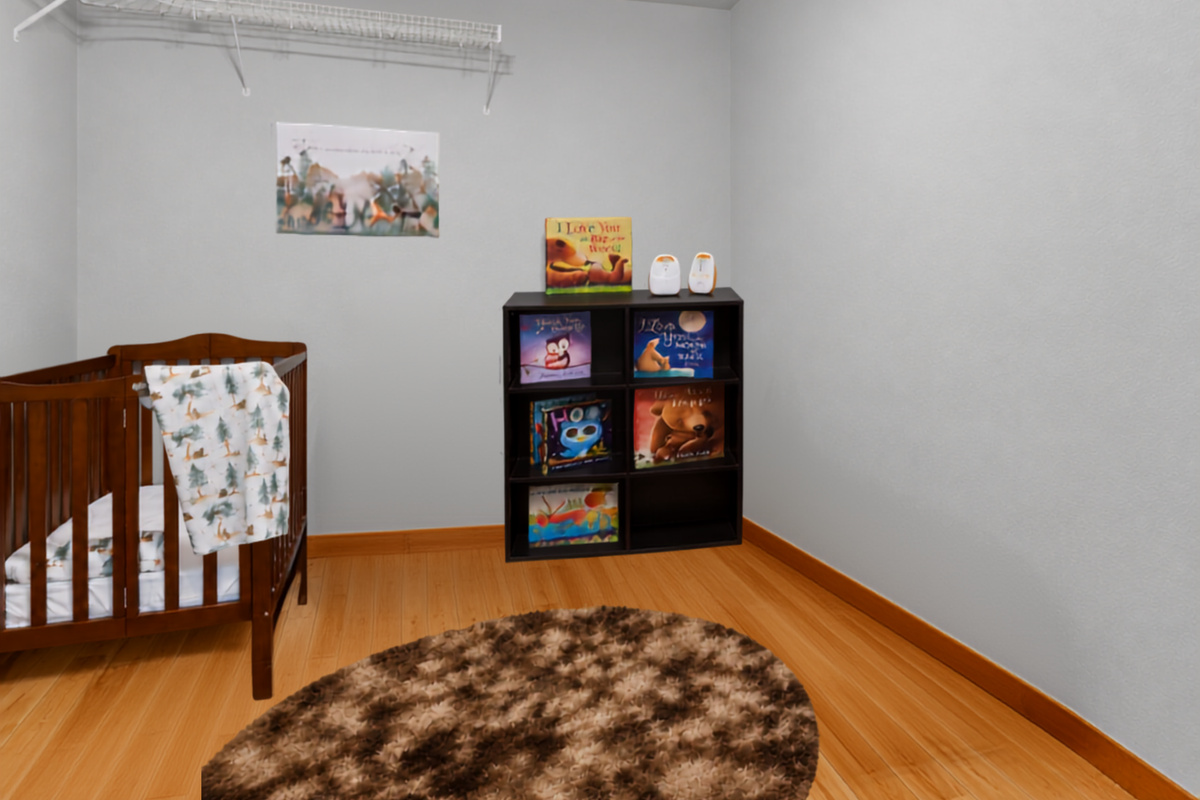 Your little ones will love the mini crib and books while you'll appreciate the safety items like the baby monitor and outlet covers. 