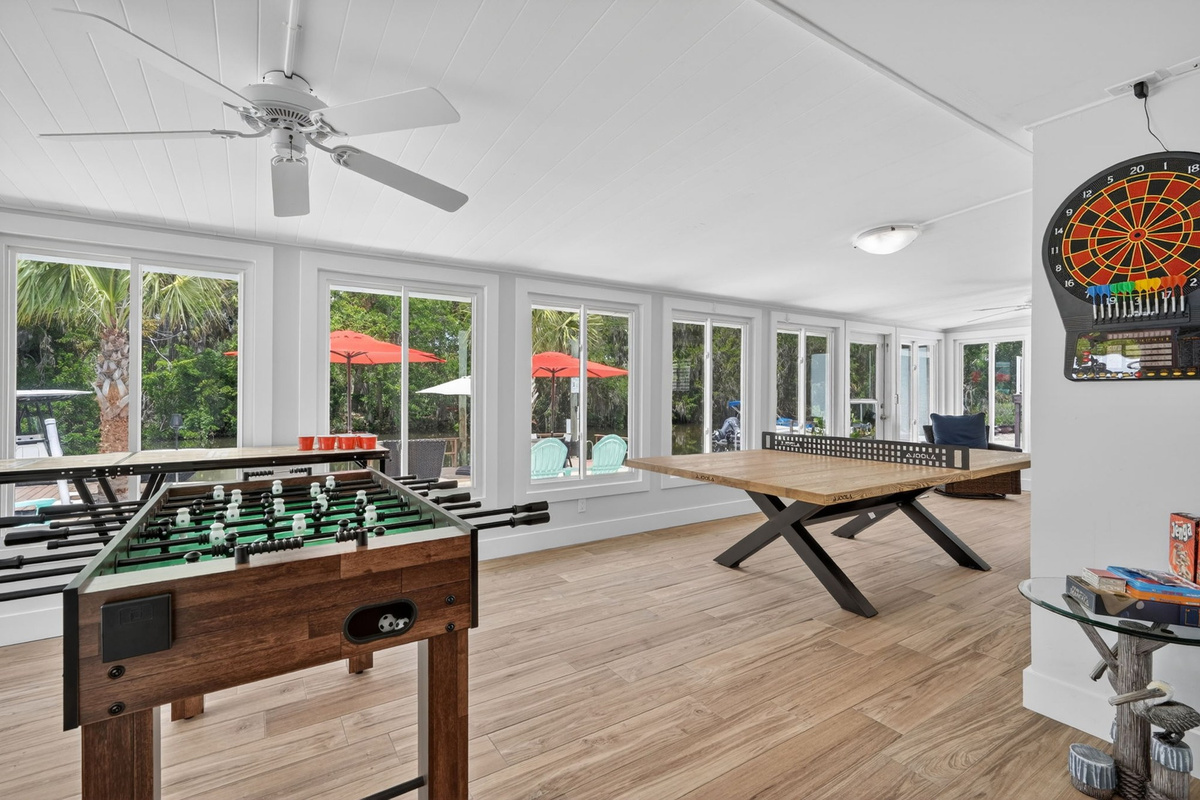 Game room with foosball table