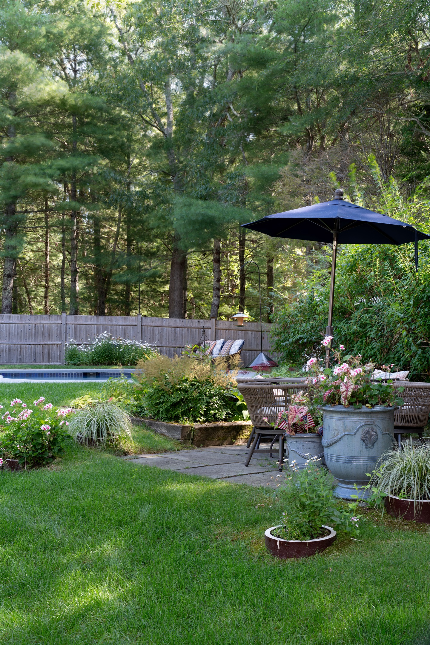 Enjoy the pool area with ample outdoor seats for friends and family.