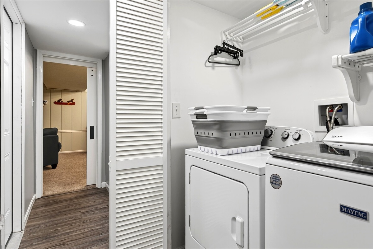 Laundry area, located on the lower level.