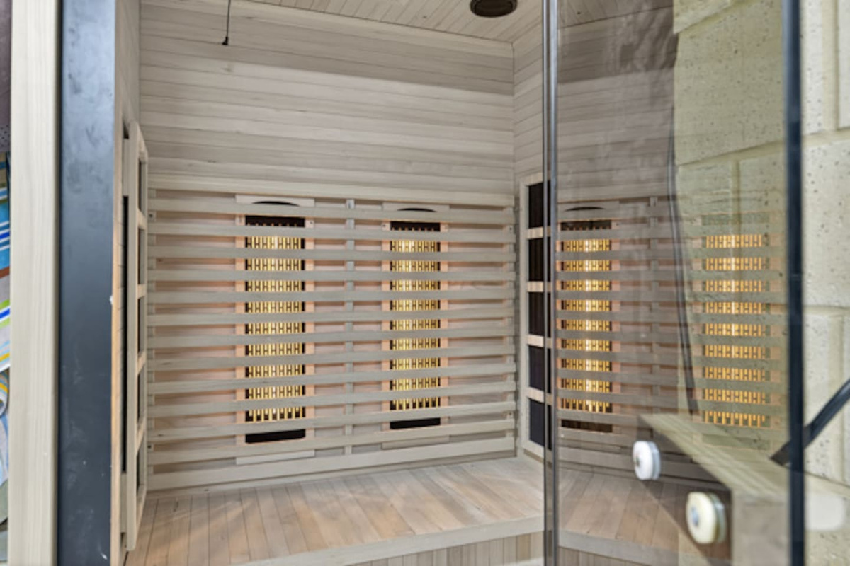 Unwind in your own private infrared sauna, with warm wooden panelling, a glass door and room to sit back and relax after a day out, the perfect way to ease into the eve