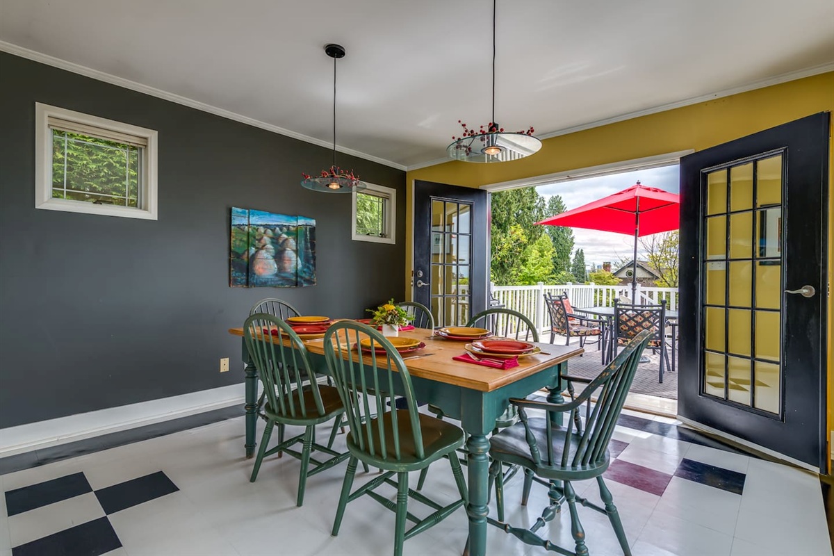 We love that all the double French doors in the house allow both doors to open.....it adds to the charm of the house.
