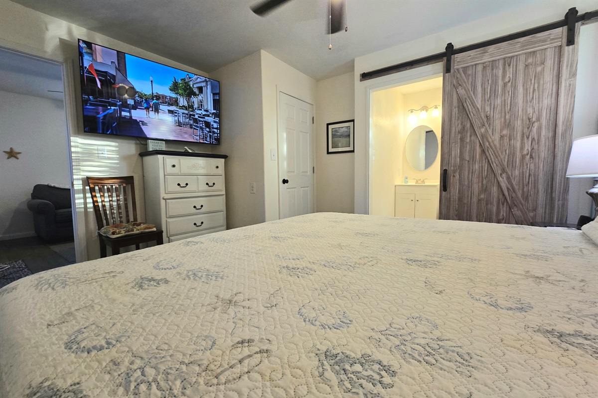 Easy access to the bathroom from the bedroom.