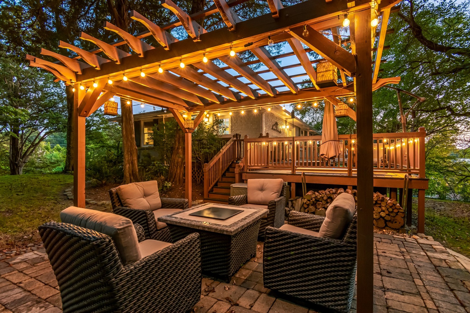 Twilight at the Pergola and Fire Pit
