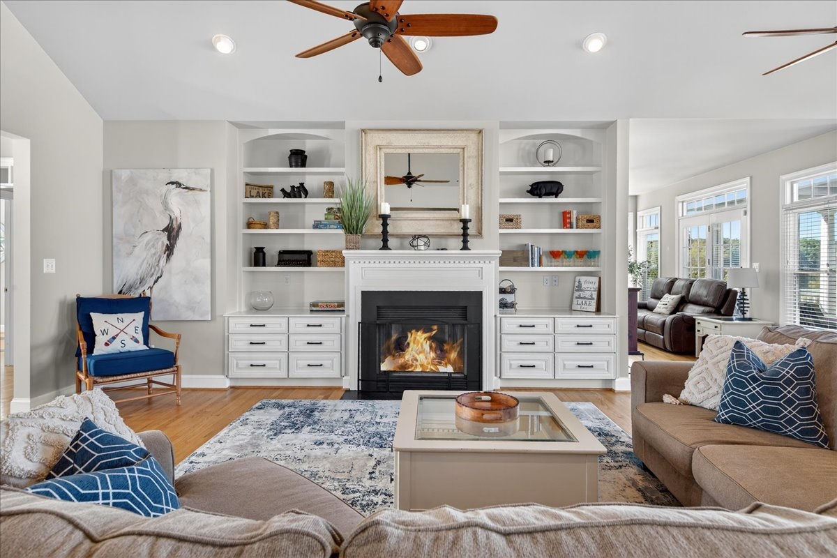 Warm, welcoming hearth for family time.