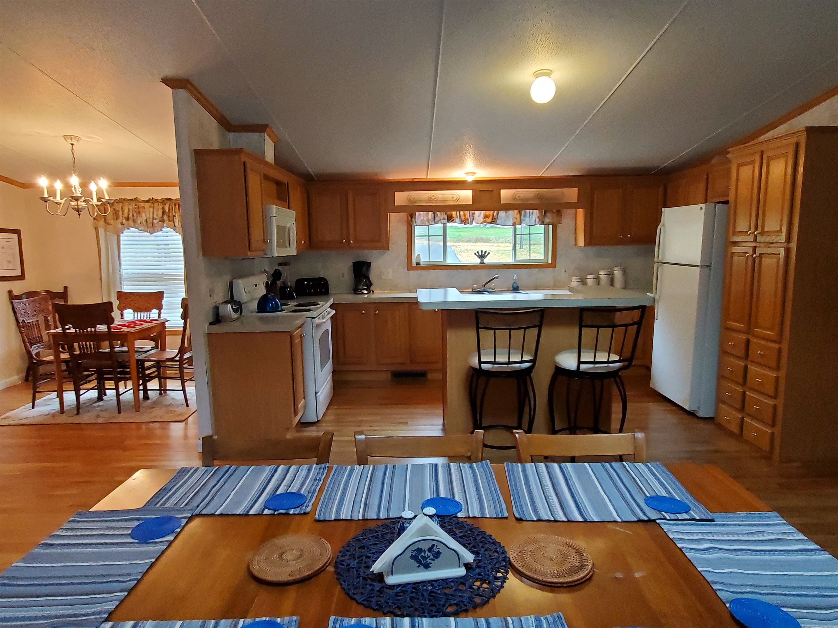 Dining table + counter seating