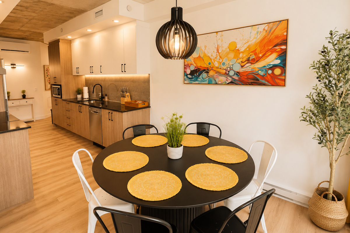 Dining room that can comfortably fit 6 peoples