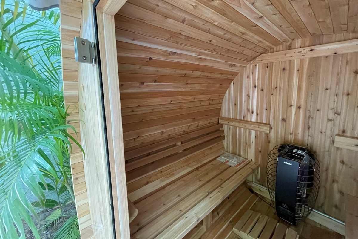 Enjoy the wellness area, including a new barrel sauna.