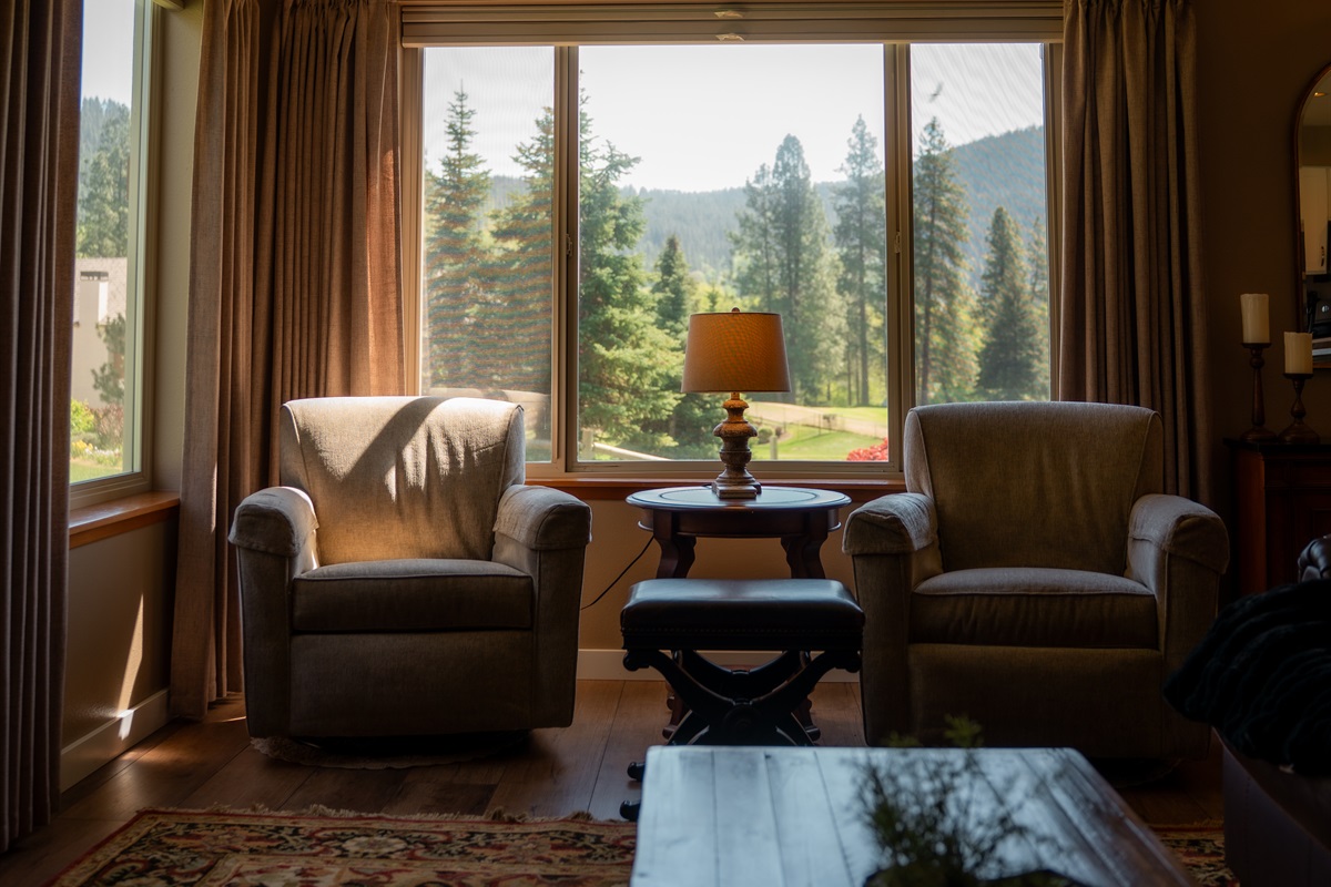 Living room with a beautiful view