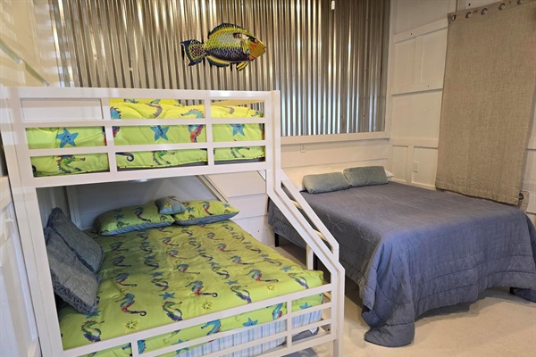Bedroom 3 - 1 full sized bed and 1 bunk bed with a full and twin. Also include desk and chair