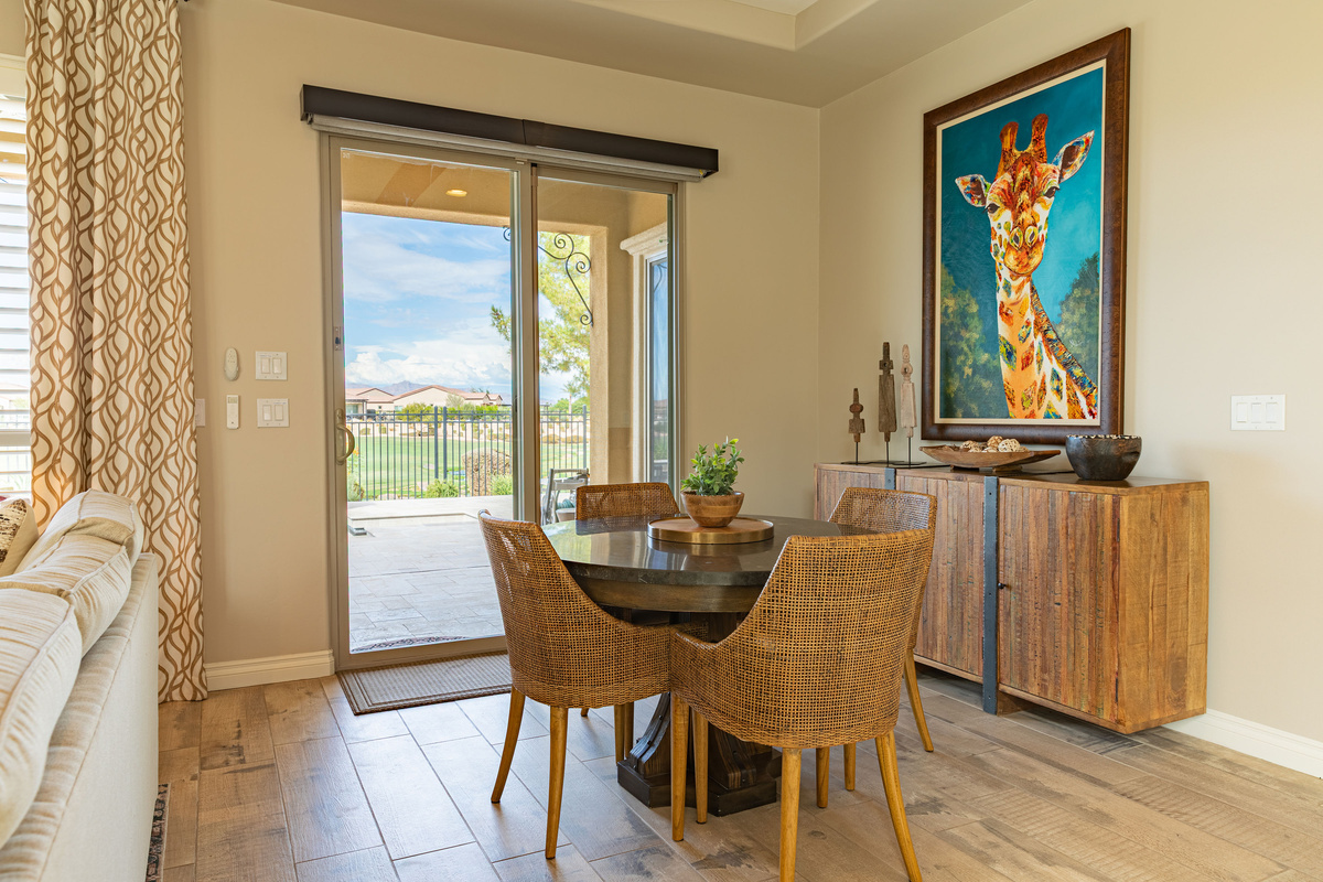 Informal table and slider to private pool
