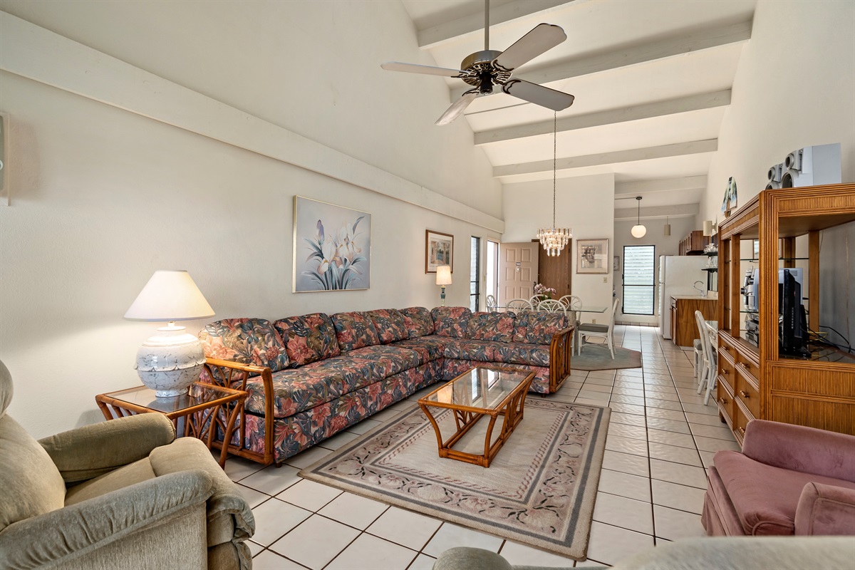 Large living room for recharging and lounging
