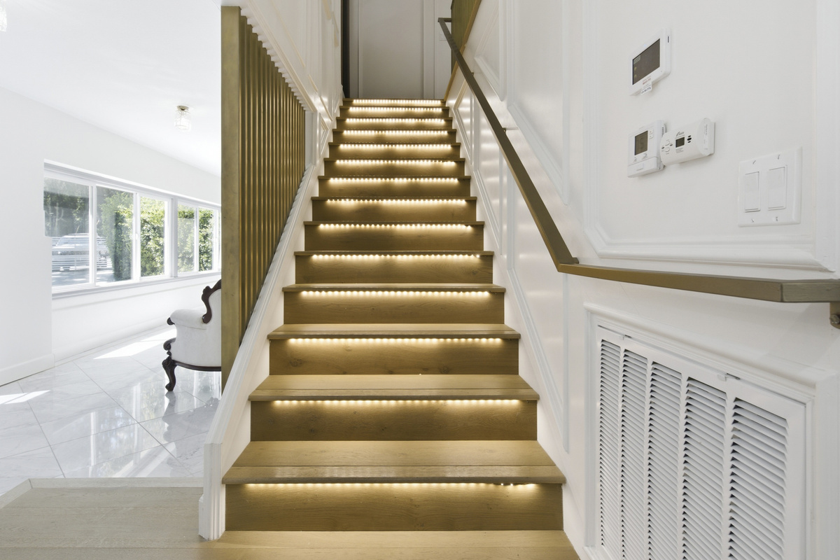 Beautiful craftsmanship and stylish details make this staircase a standout feature of the home.