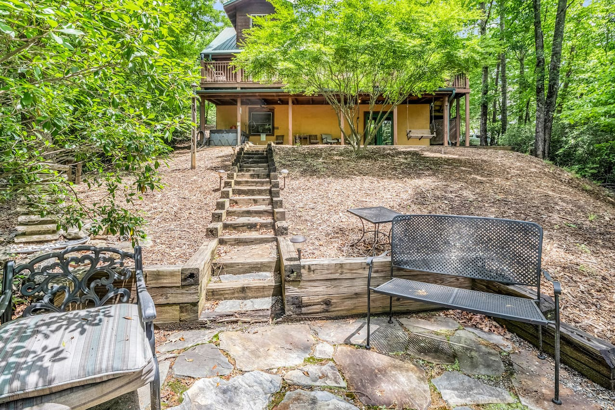 Rear, exterior view of property 