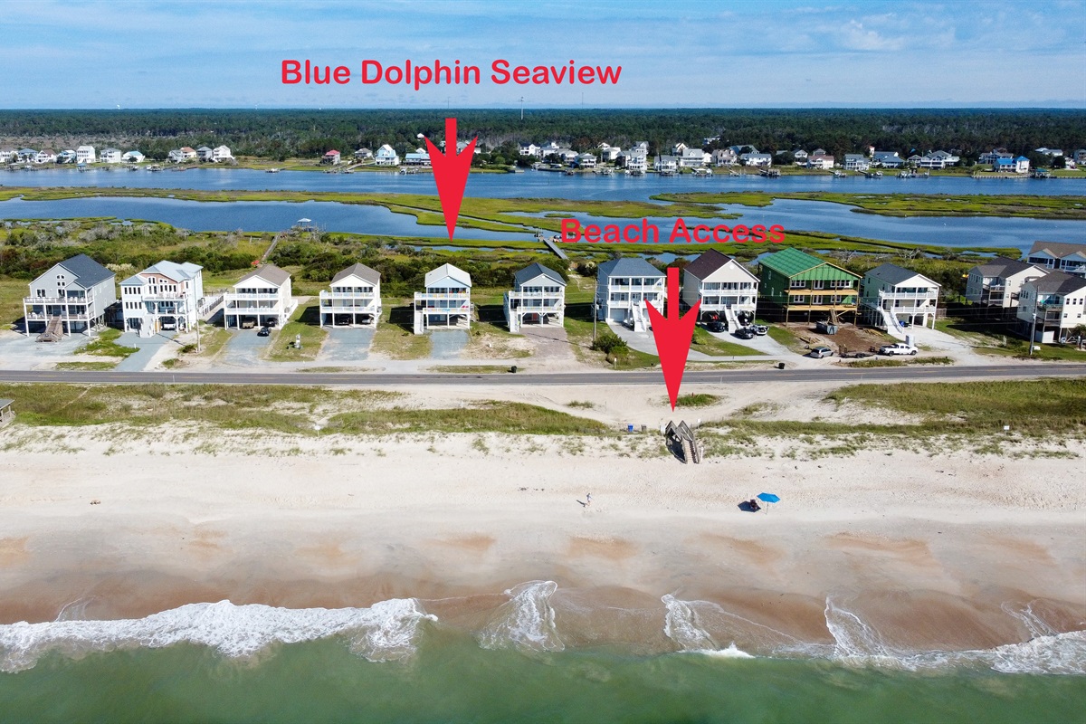 Blue Dolphin SeaView and beach access locations