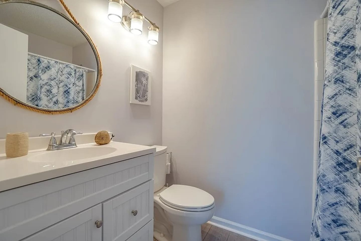  Your bunk suite has its own full bathroom &mdash; tub/shower combo keeps the kids self-sufficient without taking over the rest of the house.