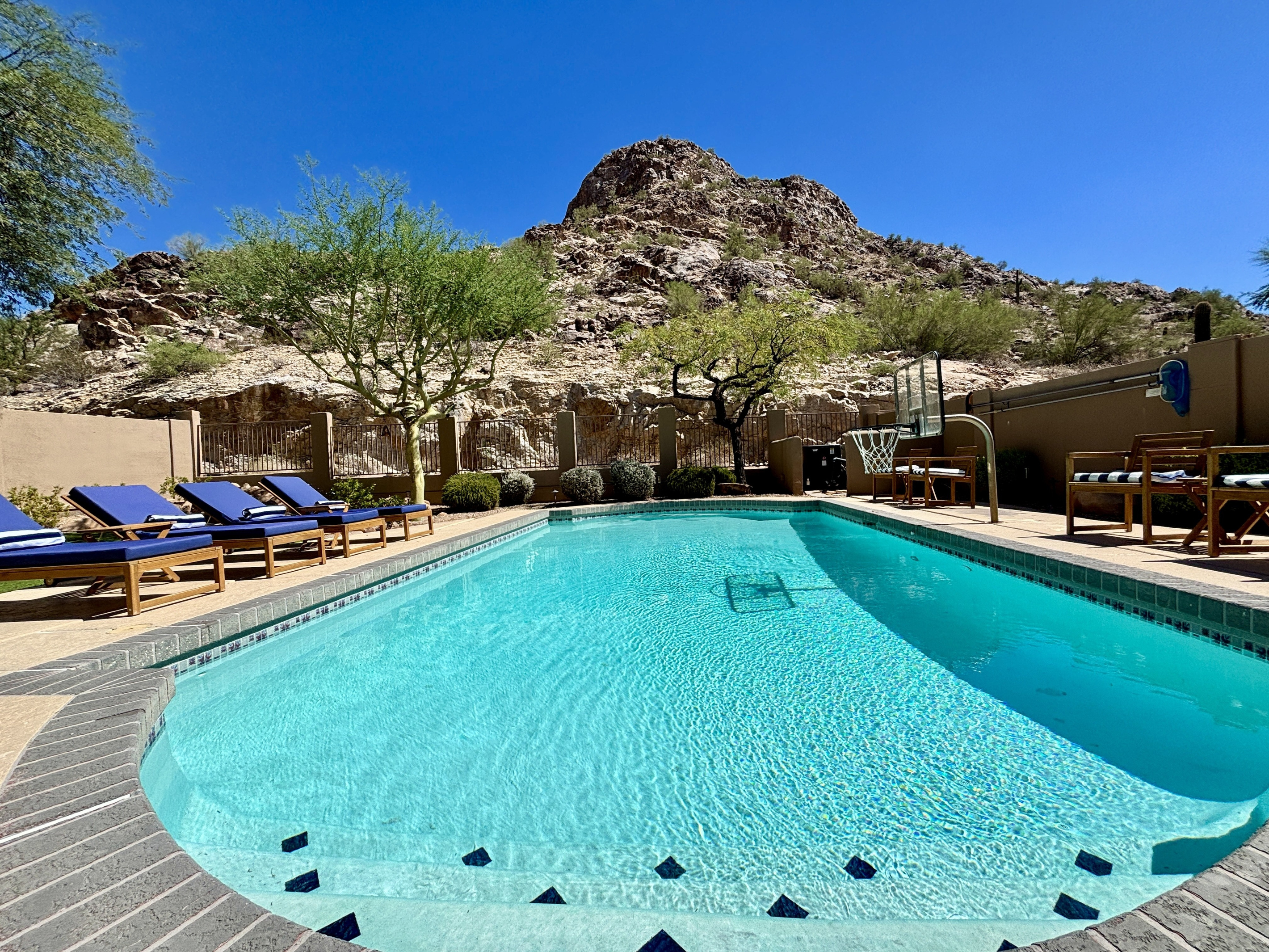 Backyard Mountain View Oasis. Spend hours relaxing, bird watching and swimming.