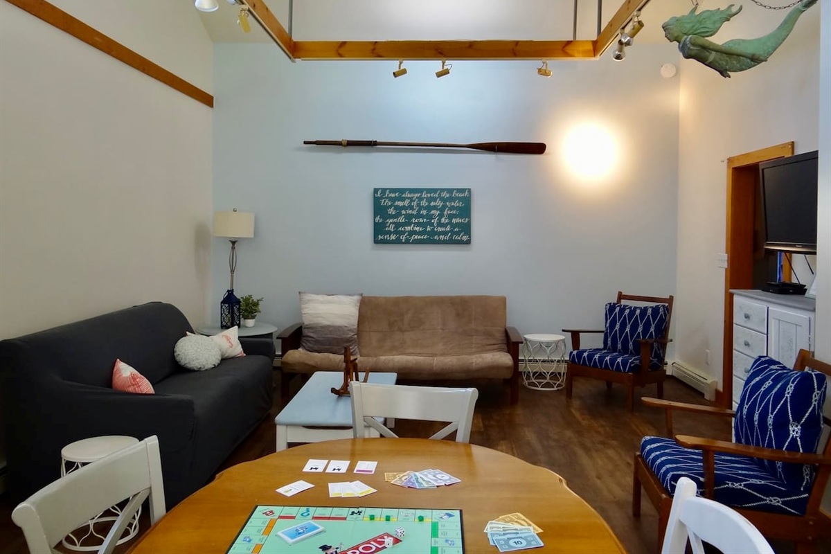 Entertainment area....also enjoy a fun family game night at the table!