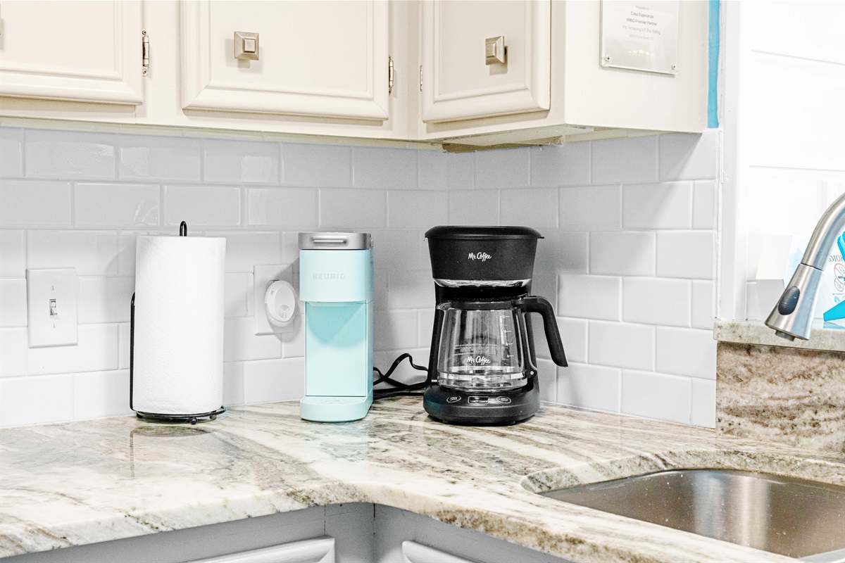 Single-cup Keurig machine and traditional coffee maker