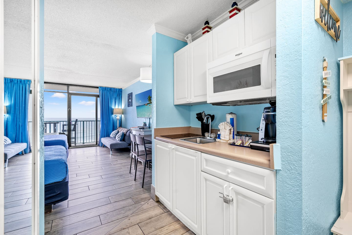 Fully stocked kitchenette to make you stay feel like home.