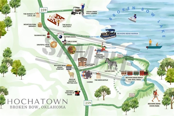 Map of Activities in Hochatown
