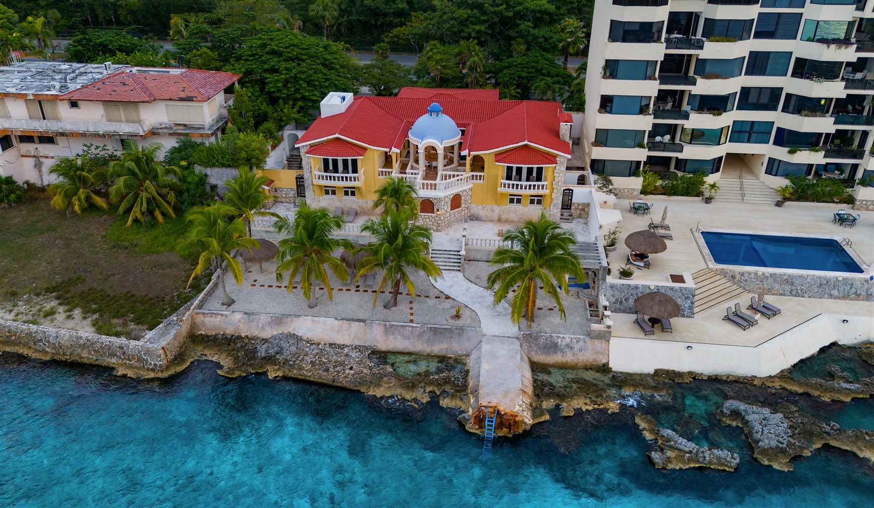 Ocean View of Private Backyard
