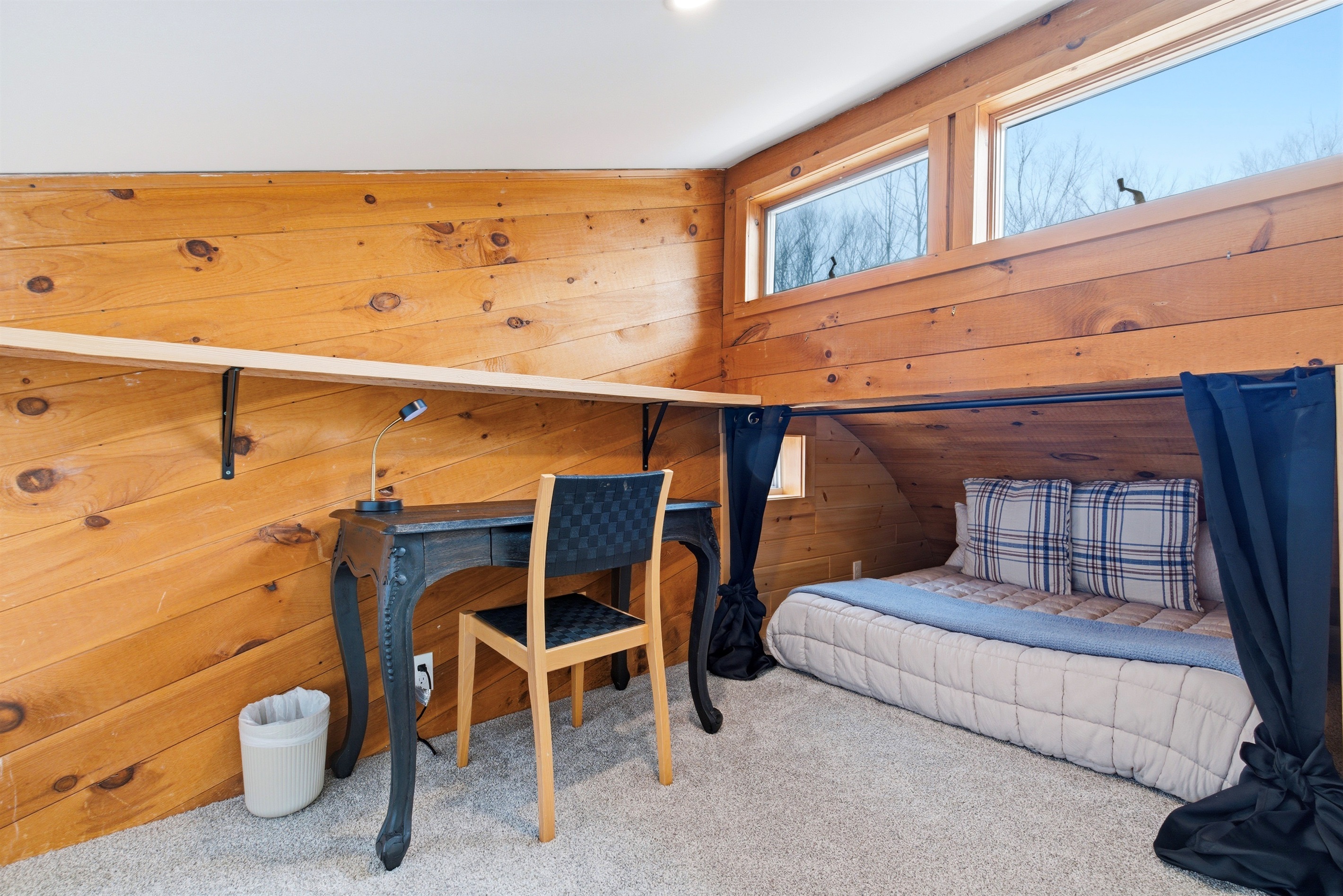 Work from 'home' with a view: our dedicated desk space offers a quiet corner to stay connected while you're away.