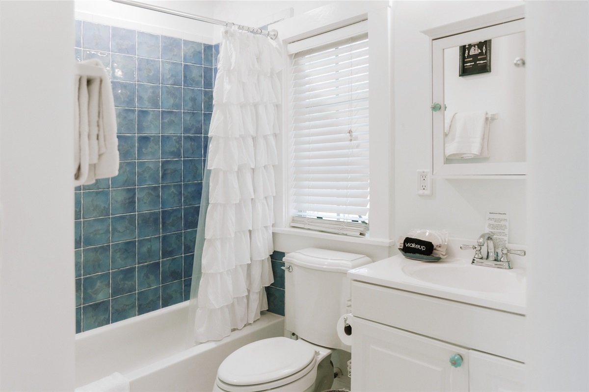 The second upstairs bathroom is shared with the second and third bedrooms.