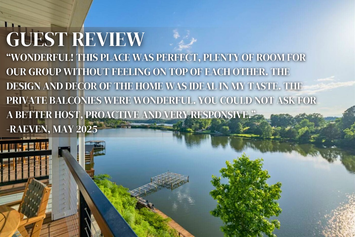 Guest favorite! &ldquo;Plenty of room, beautiful design, and the balconies were wonderful.&rdquo;