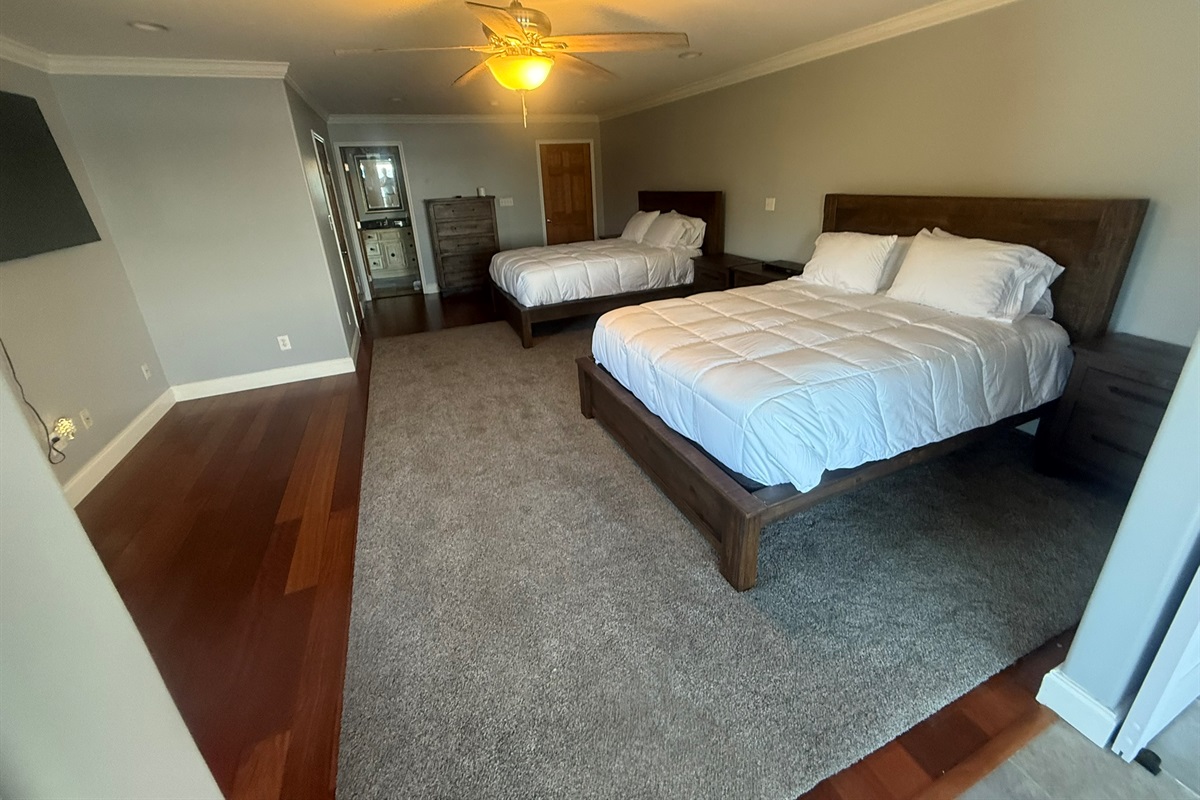Bedroom 2 is very large with a private full bathroom