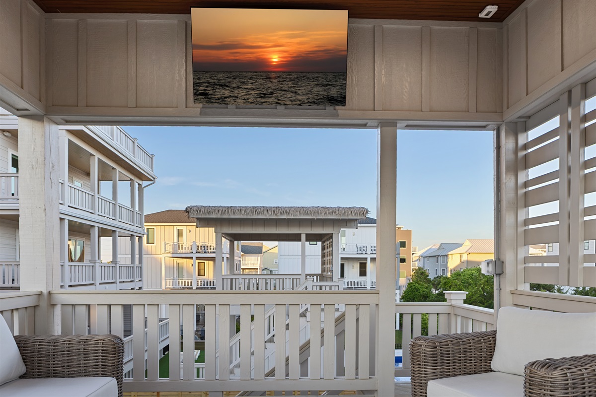 Enjoy a movie on the deck