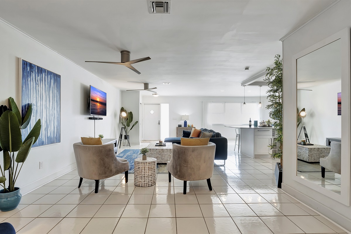 Side view of the living room