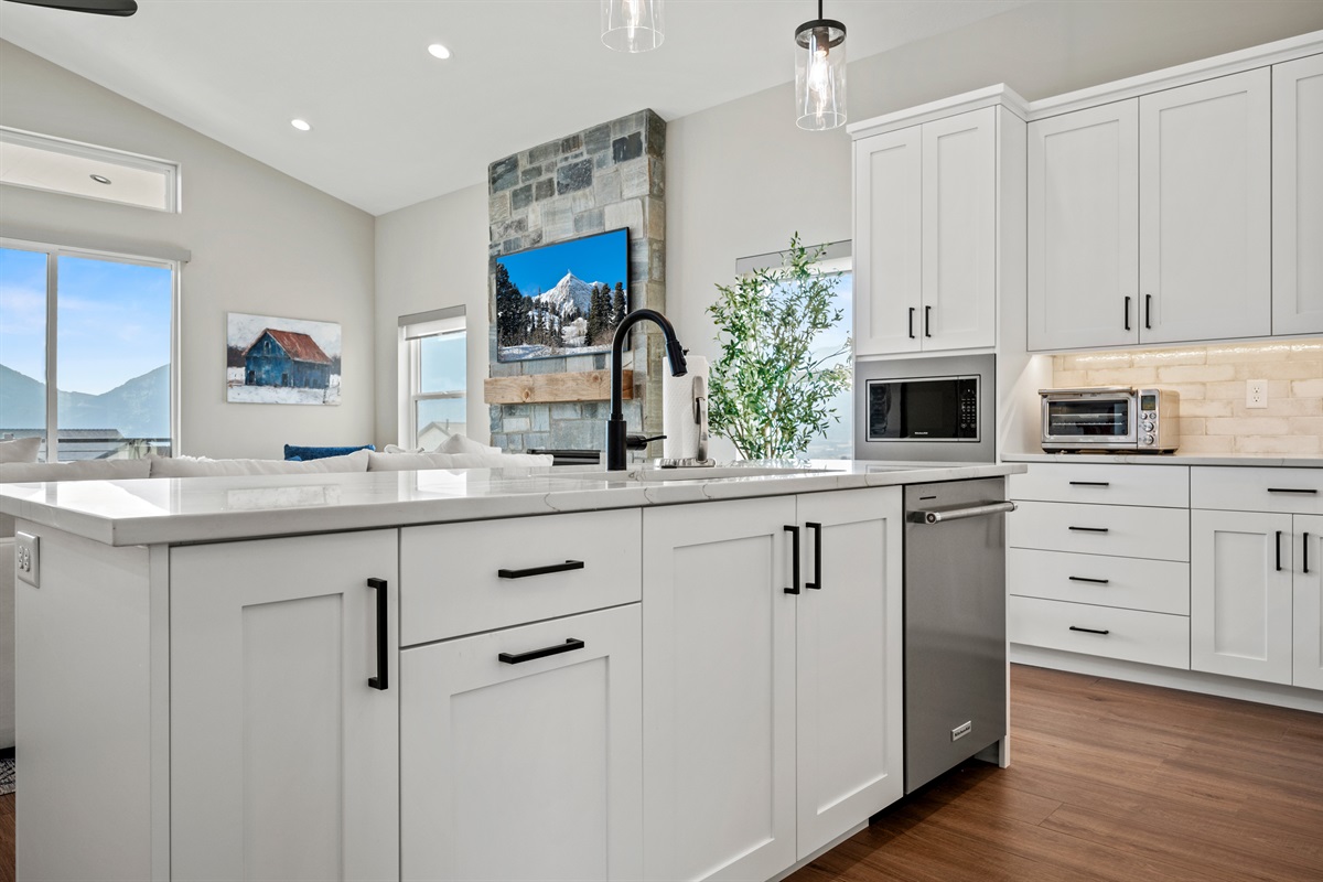 Enjoy your favorite shows or lively conversation as you prepare meals.