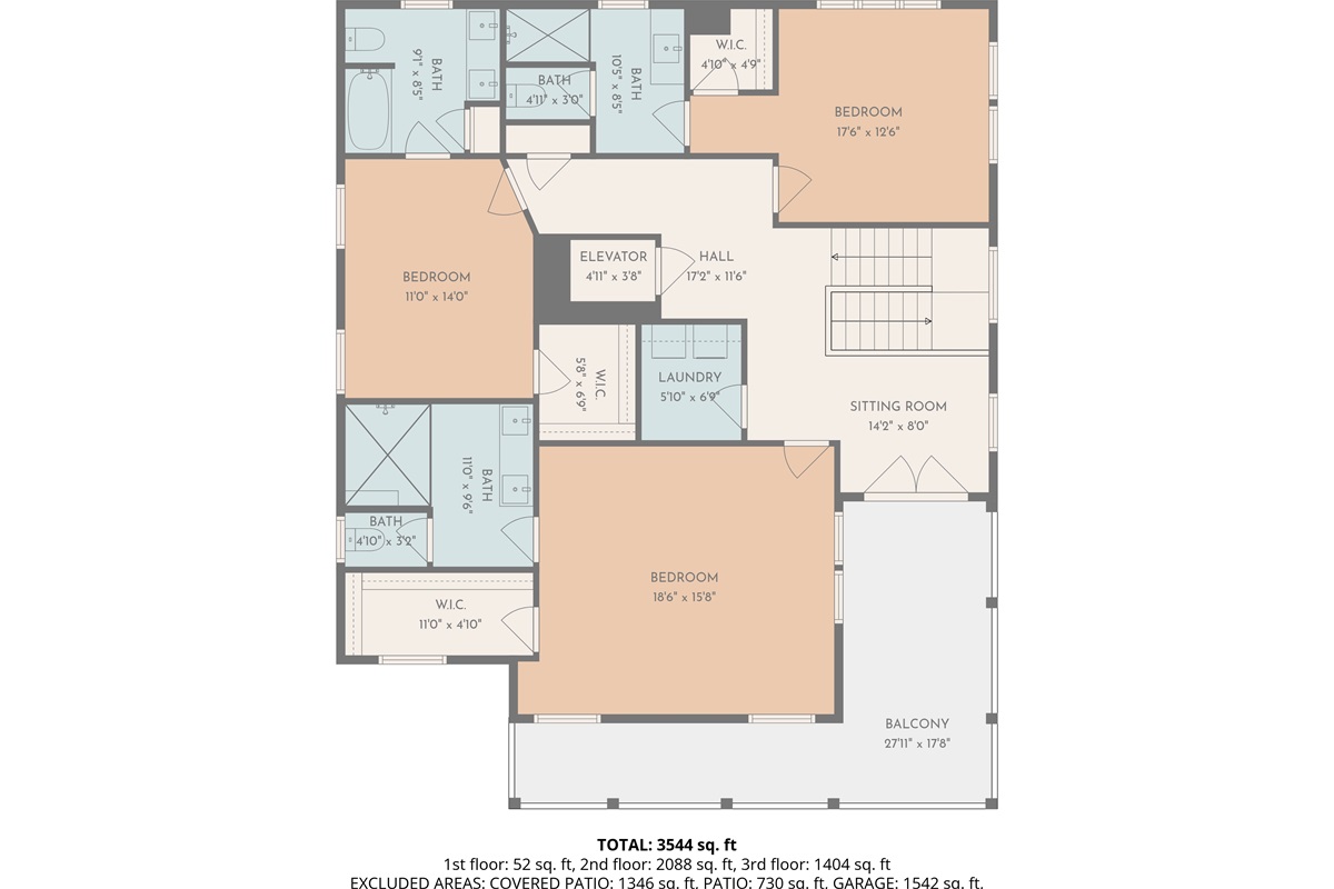 Third Floor - Floor Plan | Beach Dream, 2605 Cameron Blvd, Isle of Palms, SC | IOP Escapes