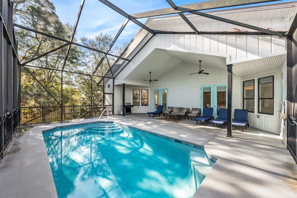 Your covered pool that can be heated year round.