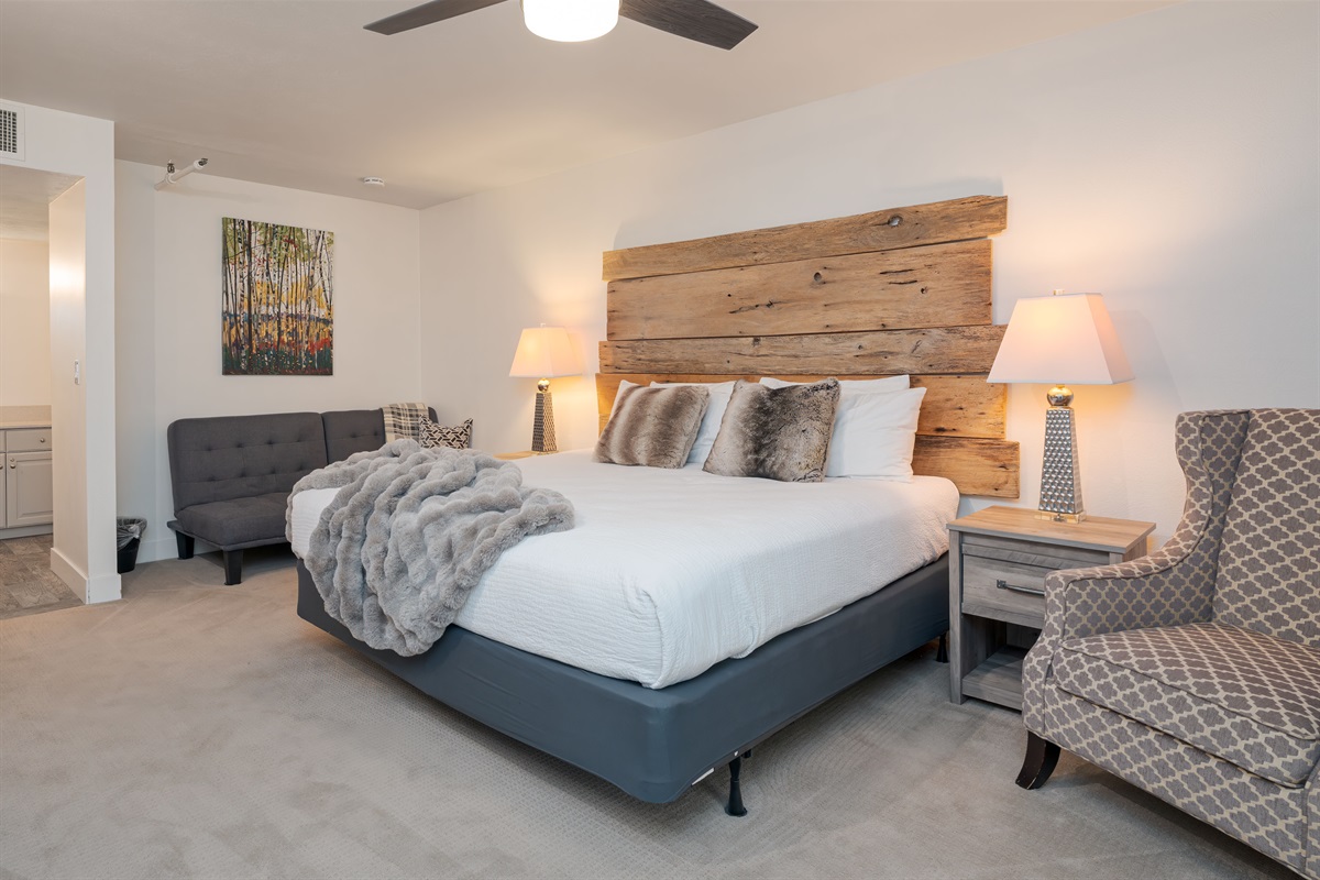 Master Bedroom - King Bed, Futon.