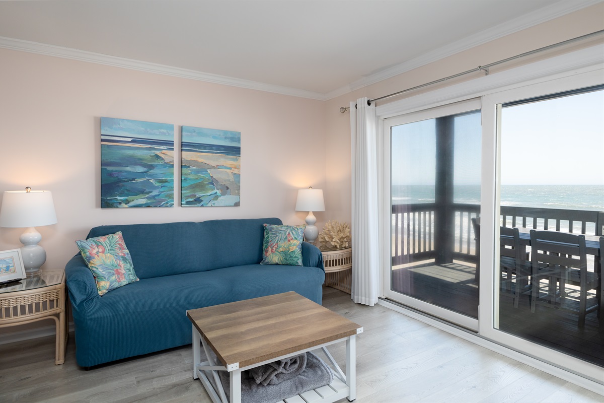 Oceanfront views from the Living Room