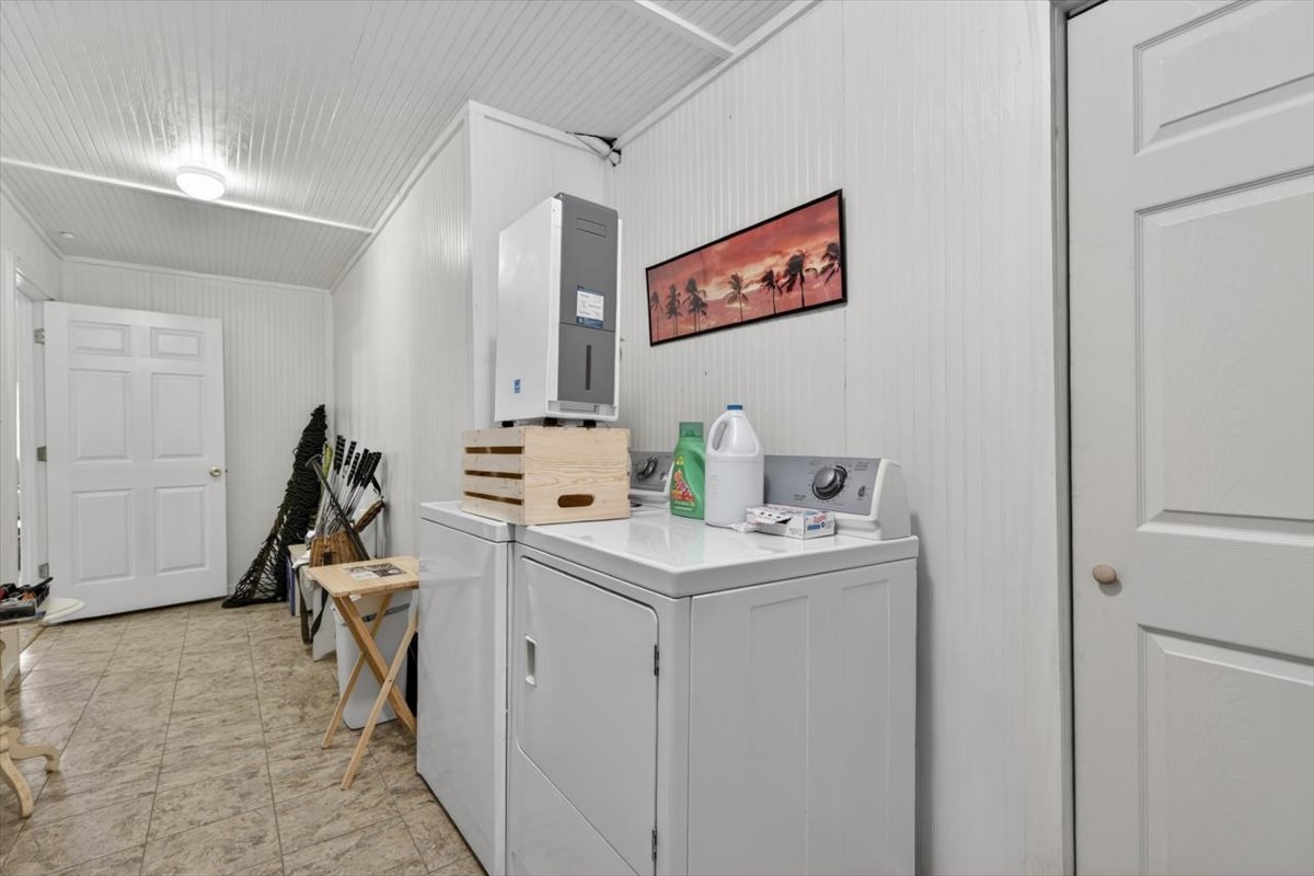 Laundry room with washer and dryer.