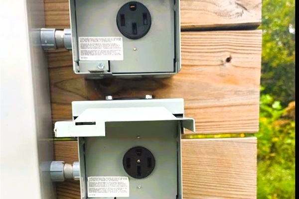 Charge up your EV with our 50 amp outlets (Guest supplies charging cord/adapter)